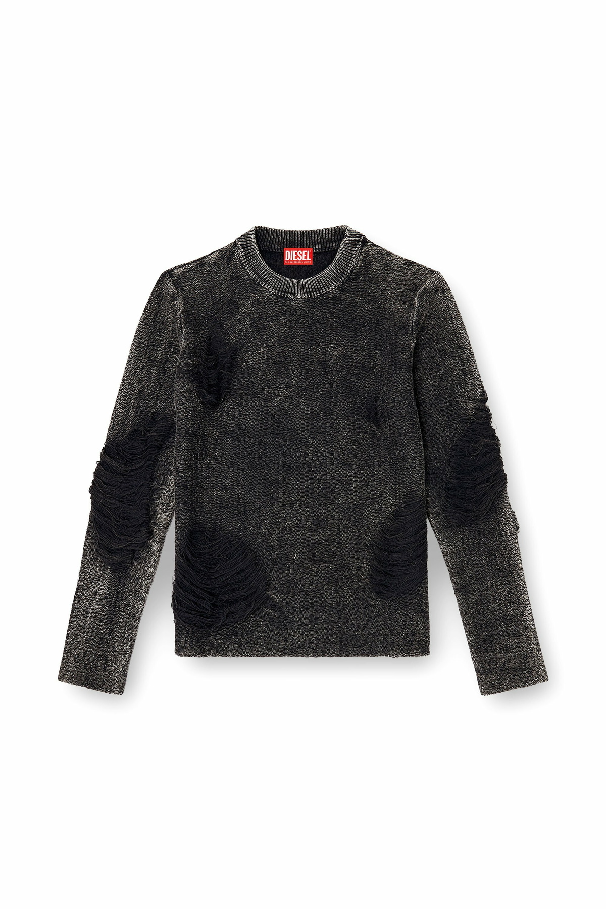 Diesel Destroyed jumper with floating yarns - Knitwear Mens in Black