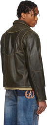 Andersson Bell SSENSE Exclusive Brown Dreszen Zip-Up Leather Jacket