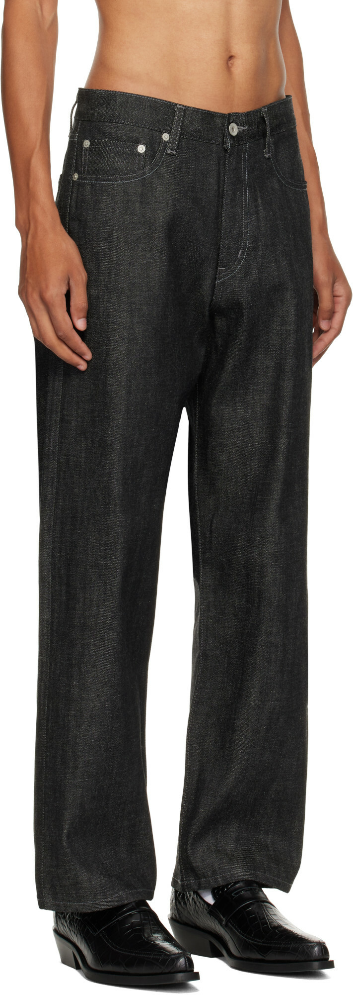 Neighborhood Black Rigid Denim Full Cut Jeans