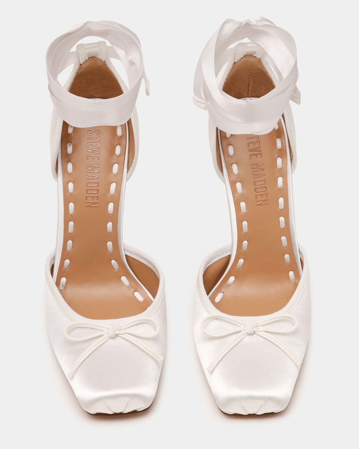 Steve Madden Larina Heels in White Satin