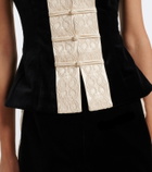 Posse Florian embroidered cotton velvet top
