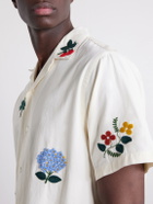 Portuguese Flannel - Embroidered Organic Cotton Shirt - Neutrals