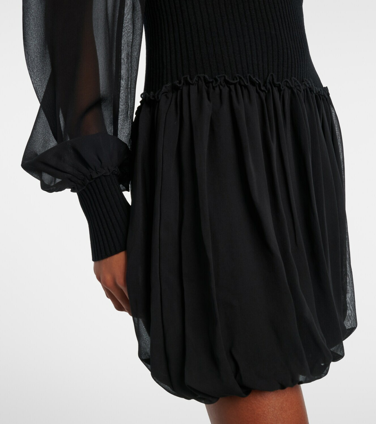 Frame Ribbed-knit wool and silk minidress