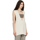 Rick Owens Off-White Tower Wool Knit V Neck Vest