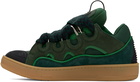 Lanvin SSENSE Exclusive Green Leather Curb Sneakers