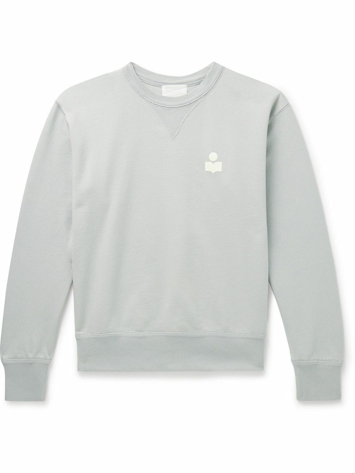 Photo: Marant - Mike Logo-Flocked Cotton-Blend Jersey Sweatshirt - Gray
