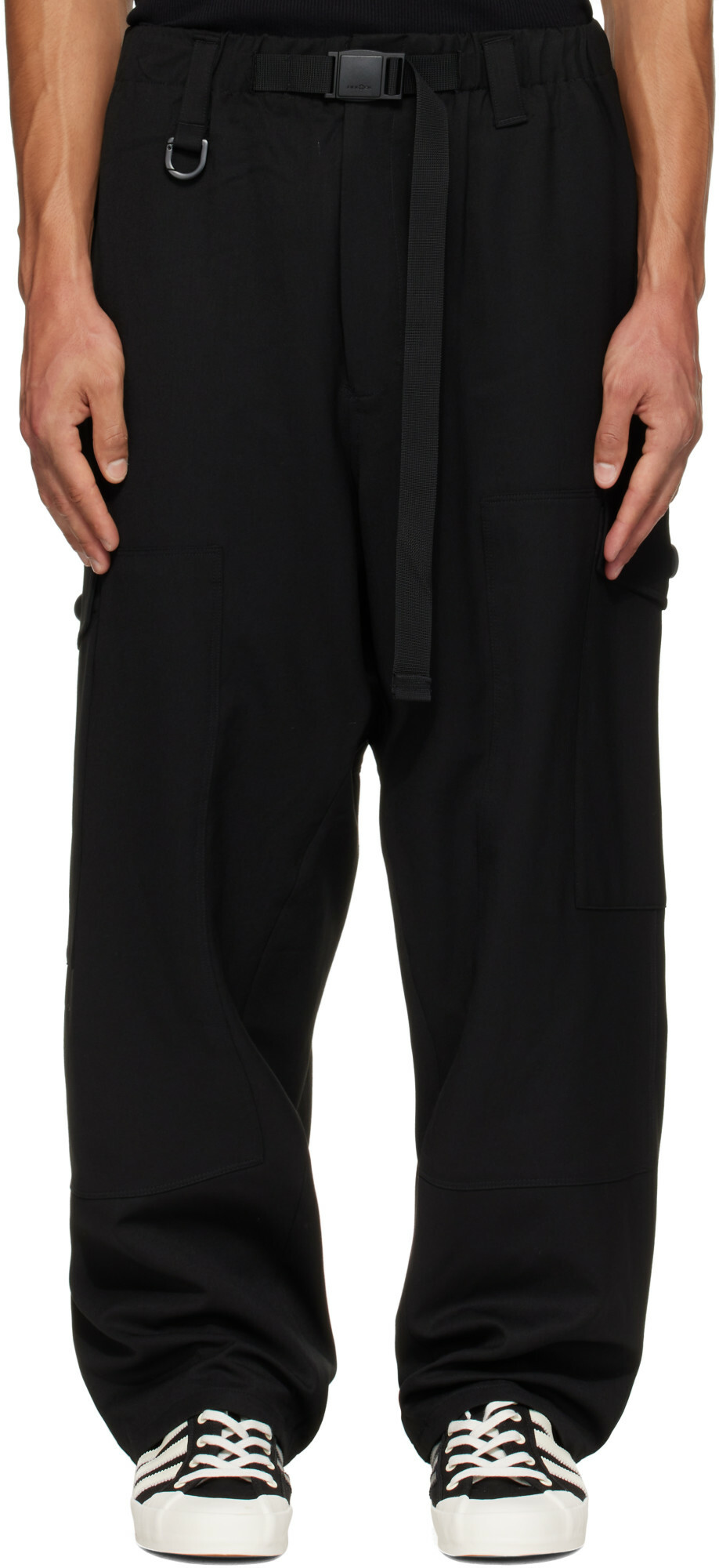 Y-3 Black Wool Utility Cargo Pants
