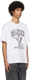 GANNI White Cocktail T-Shirt