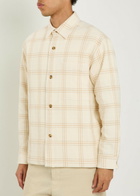 NN07 Adwin Checked Cotton-blend Overshirt White