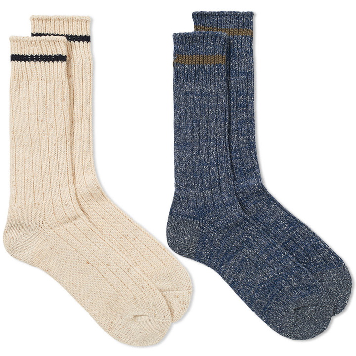 Photo: Anonymous Ism Rib Crew Sock - 2 Pack Multi