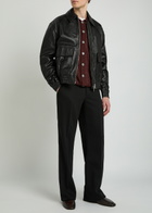 Studio Nicholson Piston Leather Jacket Black
