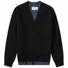 Maison Margiela Men's Distressed Insert Cardigan in Charcoal