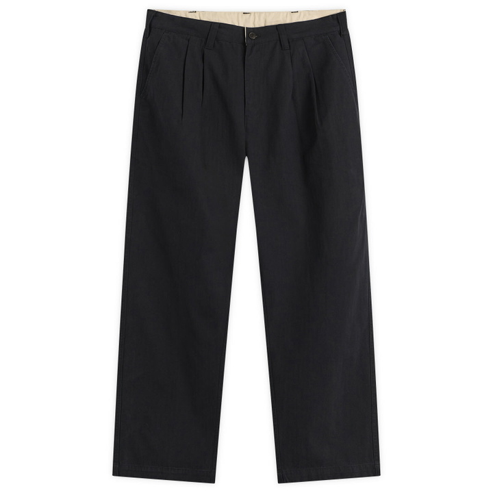 Photo: Butter Goods Men's Pleated Trousers in Washed Black