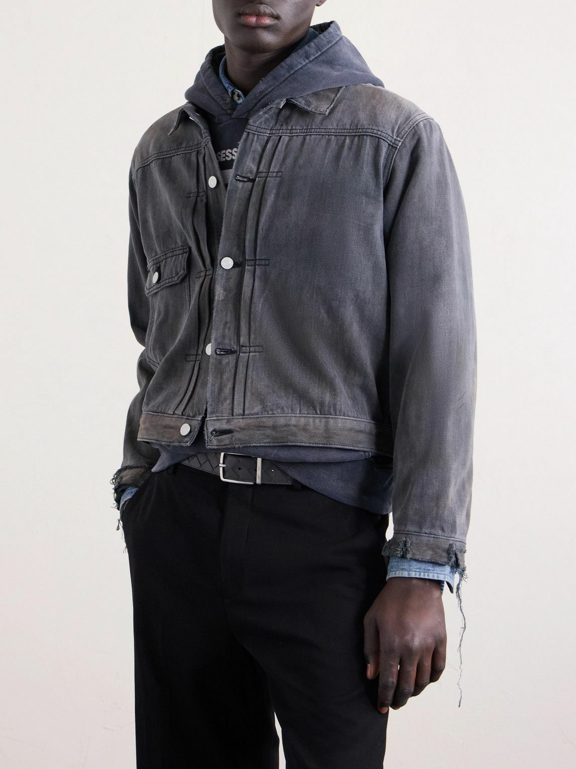 Enfants Riches Déprimés - Type VII Distressed Denim Jacket - Gray