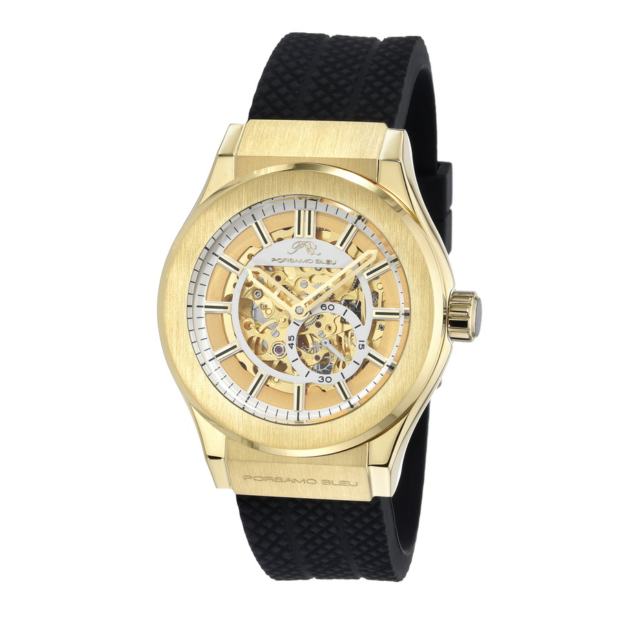Porsamo Bleu Cruz Automatic Gold Dial Mens Watch 1221CCRR