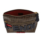 Fendi Brown Medium Fendi Mania Pyramid Pouch