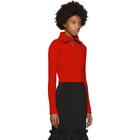 Shushu/Tong Red Ribbed Zip Turtleneck