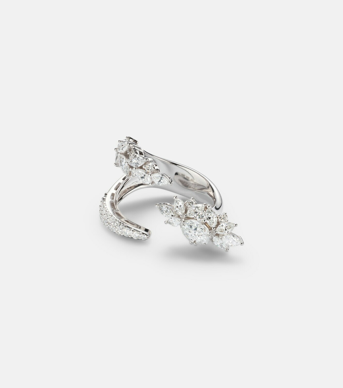 Yeprem Y-Not 18kt white gold ring with diamonds