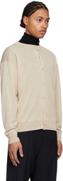 LE17SEPTEMBRE Beige Sheer Crewneck Cardigan