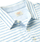 Faherty - Chambray-Trimmed Mélange Cotton-Blend Jersey Polo Shirt - White