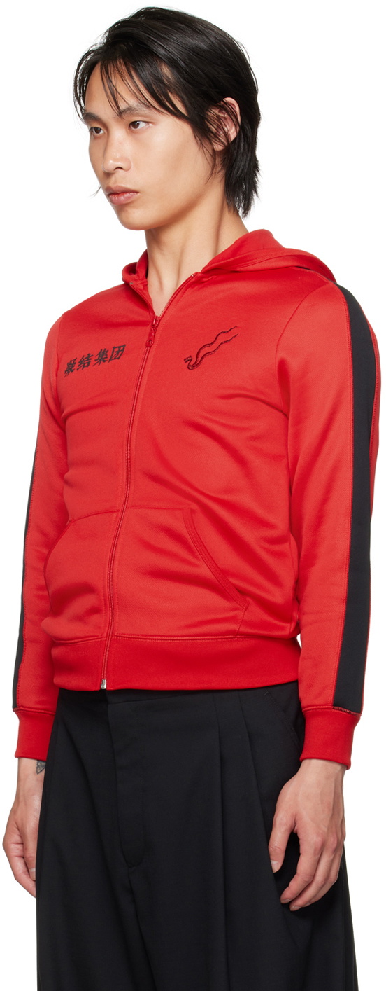 LU'U DAN Red CLOT Edition Zip Shrunken Hoodie