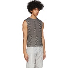 Eckhaus Latta White and Black Shrunk Muscle Tank T-Shirt