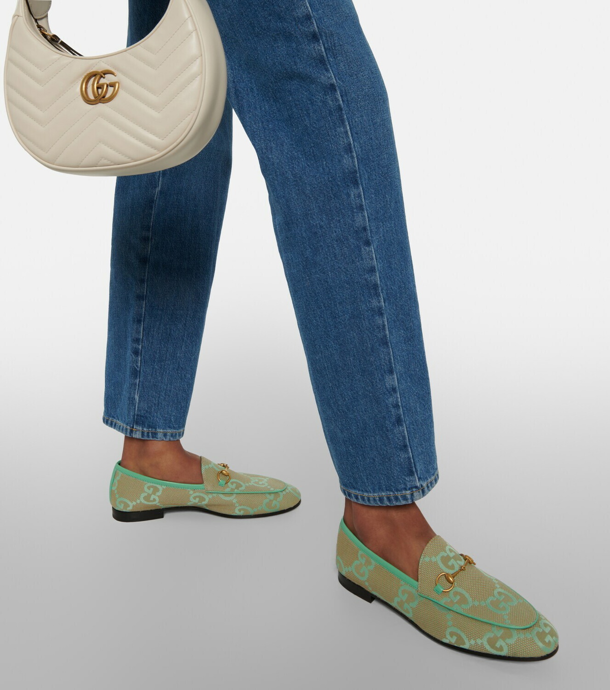 【現行品】GUCCI JORDAAN LOAFER ジャンボGG ローファー Gucci - Jordaan Jumbo GG canvas loafers Gucci