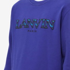 Lanvin Men's Curb Embroidered Crew Sweat in Majorelle Blue