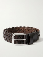 Anderson's - 3cm Woven Leather Belt - Brown