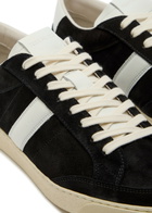 Tom Ford Panelled Leather and Suede Sneakers Black