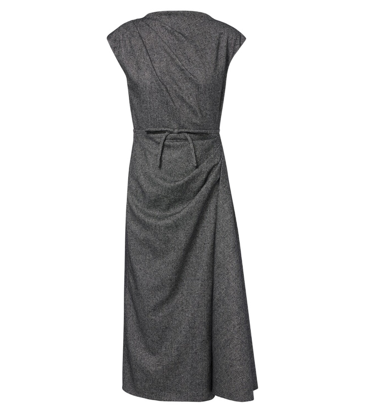 Photo: Erdem Bow-detail herringbone draped midi dress
