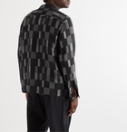 Needles - Camp-Collar Patchwork Checked Wool-Blend Jacquard Overshirt - Black