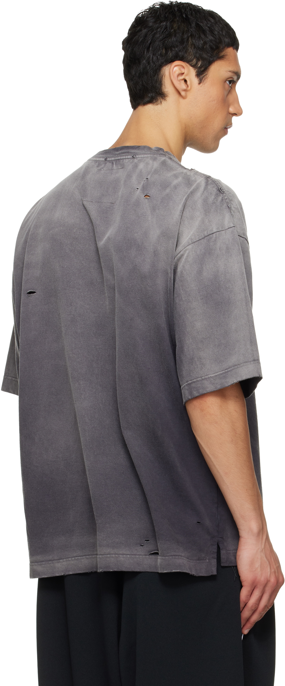 25aw新品 MIHARA YASUHIRO Sun Faded Tシャツ 44 Maison MIHARA YASUHIRO Gray Sun Faded V Neck T-shirt Maison MIHARA