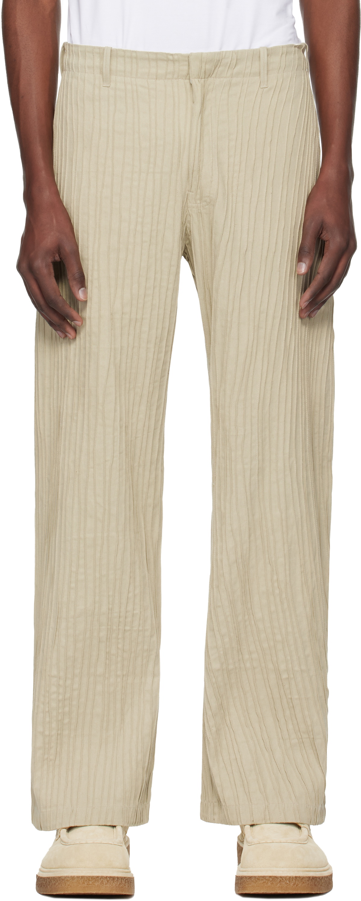 Tondolo Taupe Gilled Trousers