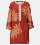 Velvet Phoebe embroidered printed minidress