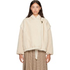 Moncler Off-White Chardonneret Faux-Fur Jacket