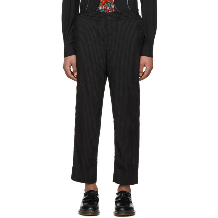 Photo: Comme des Garçons Homme Deux Black Pinstripe Elastic Waist Trousers