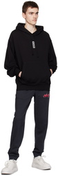 Hugo Black Relaxed-Fit Hoodie