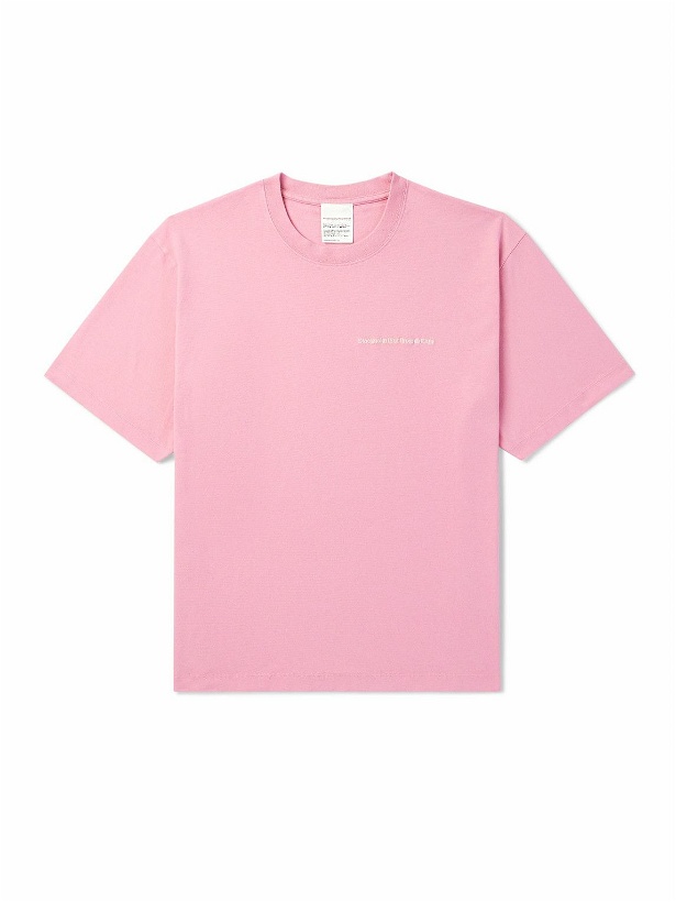 Photo: Stockholm Surfboard Club - Logo-Embroidered Organic Cotton-Jersey T-Shirt - Pink