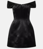 McQueen Off-shoulder satin minidress