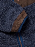 COTTLE - Twill-Panelled Supima Cotton-Fleece Jacket - Blue