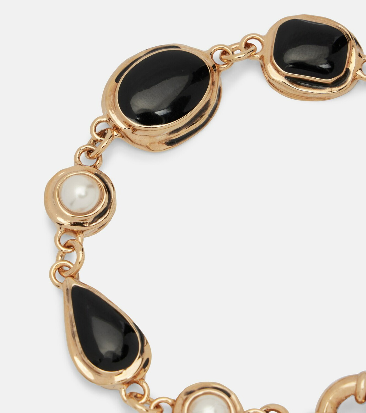 Saint Laurent Cassandre embellished chain bracelet