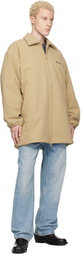 Fear of God ESSENTIALS Beige Signature Filled Barn Jacket