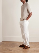 Zegna - Cotton, Linen and Silk-Blend Polo Shirt - Neutrals