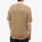 Daily Paper Men's Shield Crochet T-Shirt in Hazel Brown