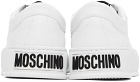 Moschino White Faux-Leather Sneakers