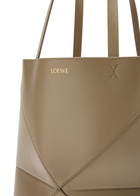 Loewe Puzzle Fold Medium Leather Tote - Sand - One Size