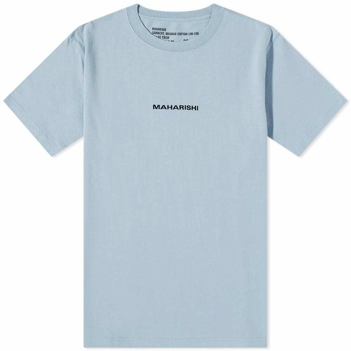 Photo: Maharishi Men's MILTYPE Classic Logo T-Shirt in GhostBlue