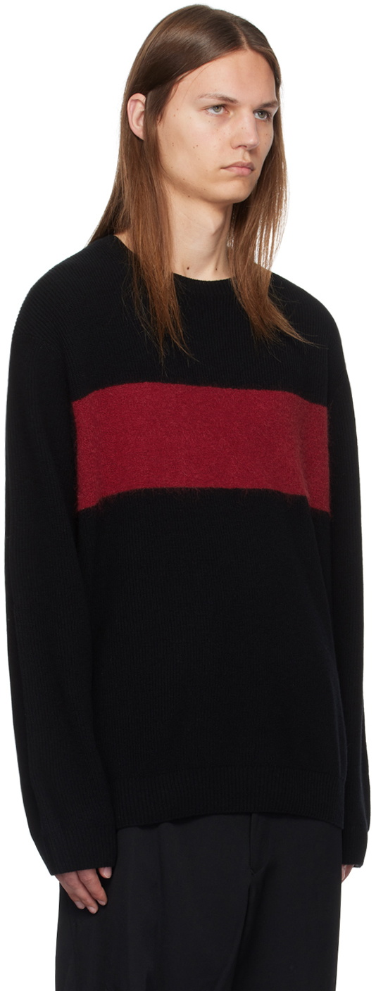 Y's For Men Black & Red Blocking Sweater