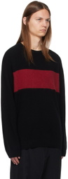 Y's For Men Black & Red Blocking Sweater